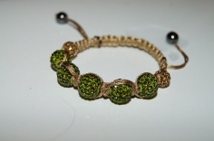 Браслет Шамбала Exclusive Green/Gold